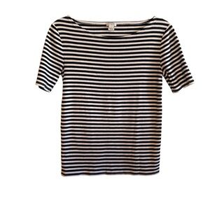 J. Crew Navy and White Striped Short Sleeve Tee
